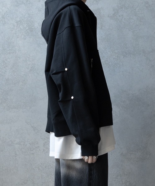 PHILTHEORY(フィルセオリー)の「Double knee zip parker/ダブルニージップパーカー(パーカー・メンズ・ブラック/ブルー/グレー・2/1/3)」の7枚目の写真