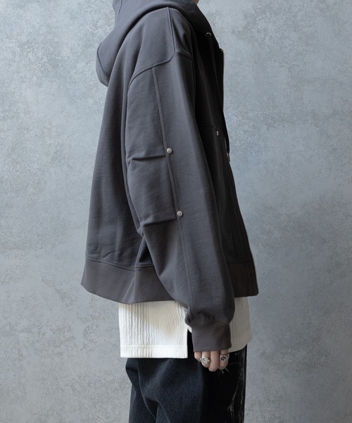 PHILTHEORY(フィルセオリー)の「Double knee zip parker/ダブルニージップパーカー(パーカー・メンズ・ブラック/ブルー/グレー・2/1/3)」の17枚目の写真