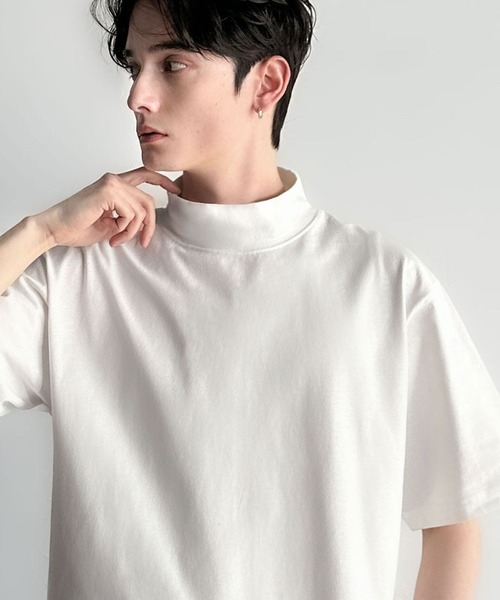 Classical Origin（クラシカルオリジン）の「【Classical Origin】「ありそうでない。」綿100％ハイネック半袖Tシャツ／High Neck Short Sleeve 100% Cotton T-Shirt（Tシャツ/カットソー・メンズ・ブラック/チャコール/オフホワイト・LARGE/MEDIUM/SMALL）」の2枚目の写真