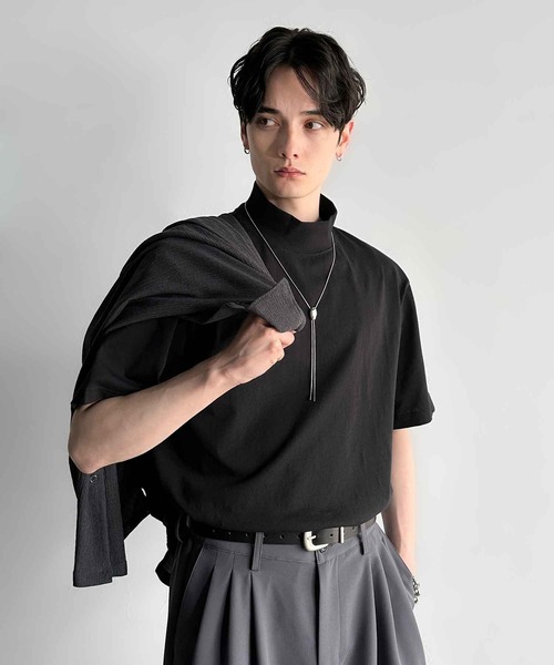 Classical Origin（クラシカルオリジン）の「【Classical Origin】「ありそうでない。」綿100％ハイネック半袖Tシャツ／High Neck Short Sleeve 100% Cotton T-Shirt（Tシャツ/カットソー・メンズ・ブラック/チャコール/オフホワイト・LARGE/MEDIUM/SMALL）」の18枚目の写真