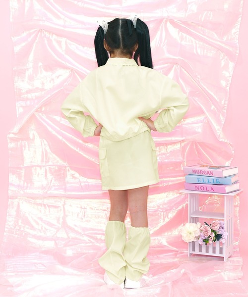 Bee des Bee(ビーデスビー)の「クロップド丈 ジップアップブルゾン(ブルゾン・キッズ・ブラック/ラベンダー/アイボリー/ピンク・110cm/100cm/120cm/130cm/140cm/150cm)」の8枚目の写真