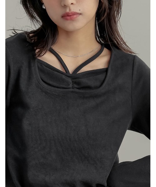 Re:EDIT(リエディ)の「スムースリブカットソーレイヤード風トップス(Tシャツ/カットソー・レディース・グレー/ブラック/ホワイト/モカ・MEDIUM/LARGE)」の20枚目の写真