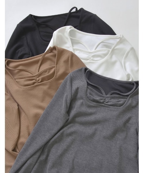 Re:EDIT(リエディ)の「スムースリブカットソーレイヤード風トップス(Tシャツ/カットソー・レディース・グレー/ブラック/ホワイト/モカ・MEDIUM/LARGE)」の12枚目の写真