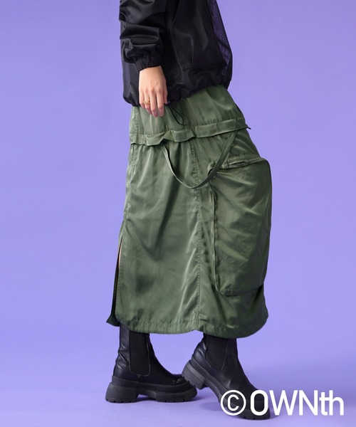 OWNth(オンス)の「3WAYミリタリースカート(スカート・レディース・ブラック/カーキ・ONESIZE)」の22枚目の写真
