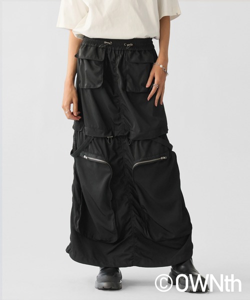 OWNth(オンス)の「3WAYミリタリースカート(スカート・レディース・ブラック/カーキ・ONESIZE)」の16枚目の写真