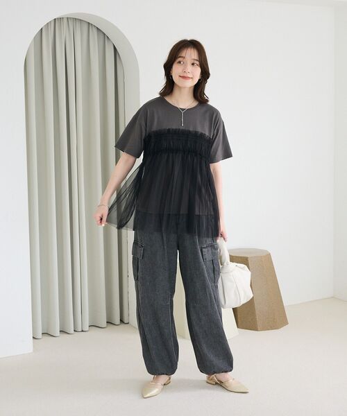 Green Parks(グリーンパークス)の「・cache cache パフィーラウンドバッグ(ハンドバッグ・レディース・ブラック/アイボリー/イエロー・FREE)」の9枚目の写真