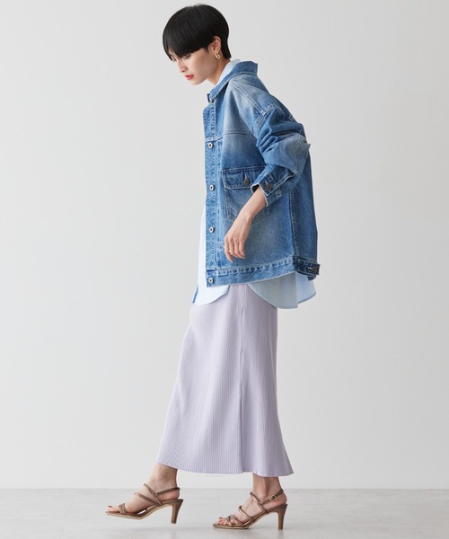 AMERICAN HOLIC（アメリカンホリック）の「【WEB限定】針抜きテレコタイトスカート（スカート・レディース・ブラック/パープル・S/M/L）」の14枚目の写真