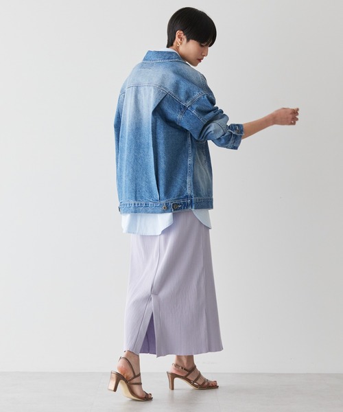 AMERICAN HOLIC（アメリカンホリック）の「【WEB限定】針抜きテレコタイトスカート（スカート・レディース・ブラック/パープル・S/M/L）」の15枚目の写真