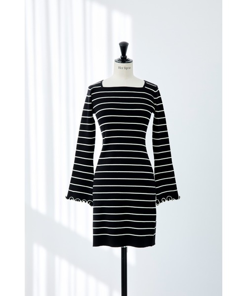 Be Mine Back Lace-Up Mini Dress（ワンピース）｜Her lip to（ハー