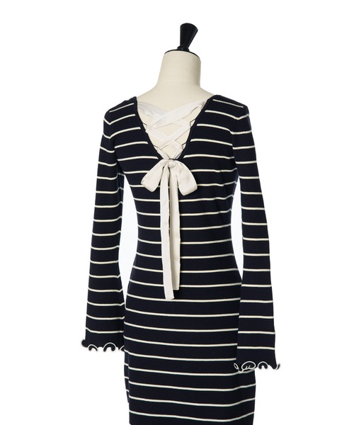 Be Mine Back Lace-Up Mini Dress（ワンピース）｜Her lip to（ハー