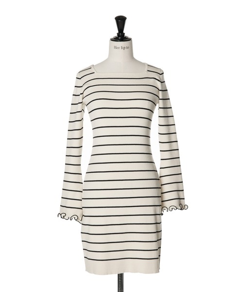 Be Mine Back Lace-Up Mini Dress（ワンピース）｜Her lip to（ハー