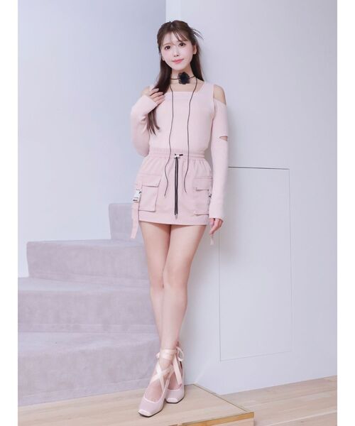 EATME(イートミー)の「リボンカットアウトリブニットアンサンブル(ニット/セーター・レディース・アイボリー/ブラック/ピンク・FREE)」の10枚目の写真