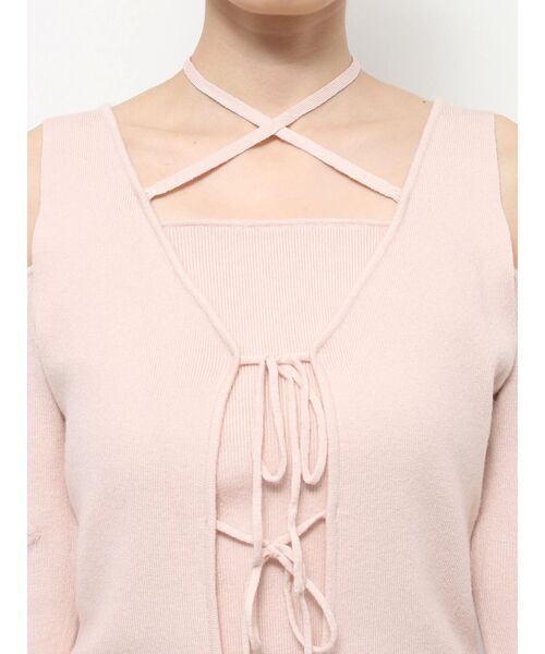 EATME(イートミー)の「リボンカットアウトリブニットアンサンブル(ニット/セーター・レディース・アイボリー/ブラック/ピンク・FREE)」の17枚目の写真