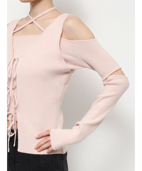 EATME(イートミー)の「リボンカットアウトリブニットアンサンブル(ニット/セーター・レディース・アイボリー/ブラック/ピンク・FREE)」の18枚目の写真