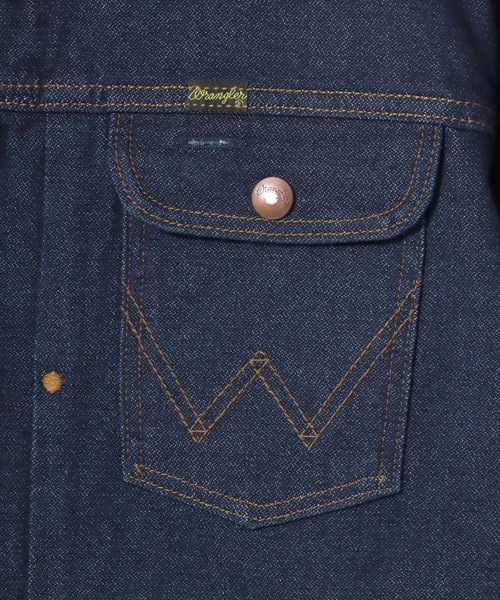 Wrangler（ラングラー）の「Wrangler/ラングラー Denim Zip Trucker Jacket 24MJZ/デニムジップトラッカージャケット/Gジャン/レディース メンズ（デニムジャケット・メンズ・ワンウォッシュ・M/L/XL）」の13枚目の写真