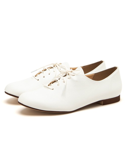 JELLY BEANS（ジェリービーンズ）の「ソフトレースアップフラットシューズ【Made in Japan】(113-51011)JELLY BEANS(ジェリービーンズ)（ドレスシューズ・レディース・ホワイト/ブラック/シルバー・24.5/24/23.5/23/22.5）」の7枚目の写真