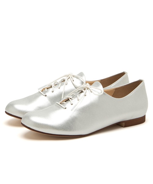 JELLY BEANS（ジェリービーンズ）の「ソフトレースアップフラットシューズ【Made in Japan】(113-51011)JELLY BEANS(ジェリービーンズ)（ドレスシューズ・レディース・ホワイト/ブラック/シルバー・24.5/24/23.5/23/22.5）」の9枚目の写真