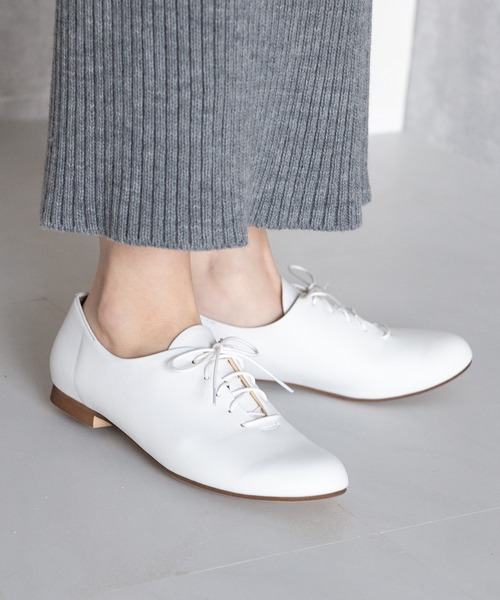 JELLY BEANS（ジェリービーンズ）の「ソフトレースアップフラットシューズ【Made in Japan】(113-51011)JELLY BEANS(ジェリービーンズ)（ドレスシューズ・レディース・ホワイト/ブラック/シルバー・24.5/24/23.5/23/22.5）」の15枚目の写真