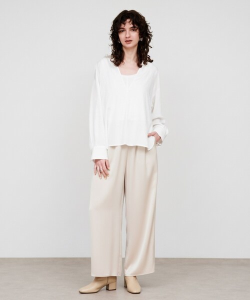 cloenc（クロエンス）の「【マシンウォッシュ】ドレープワイドパンツ（その他パンツ・レディース・ブラック/ベージュ・01/02/03）」の4枚目の写真