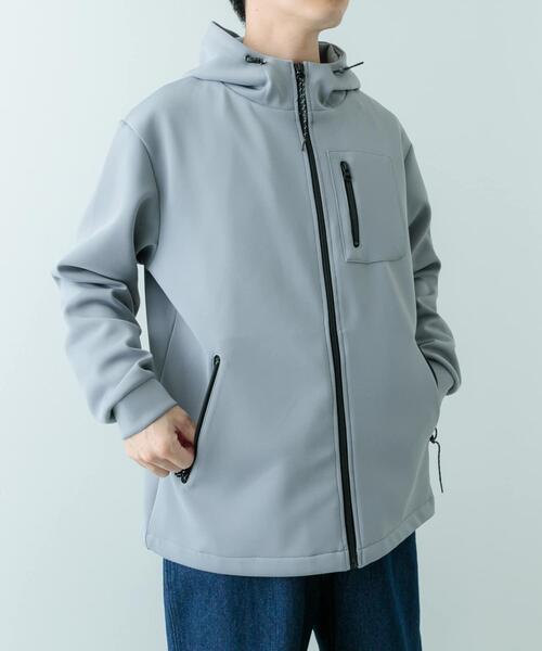 ITEMS URBANRESEARCH（アイテムズ アーバンリサーチ）の「ZIP UP ダンボール フードアウター（その他アウター・メンズ・ネイビー/ブラック/グレー・MEDIUM/LARGE）」の4枚目の写真