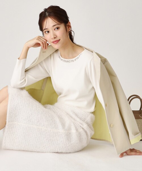 COUP DE CHANCE(クードシャンス)の「【洗える】配色使いショート丈コート(その他アウター・レディース・ベージュ系その他7/ライトグレー系4/ネイビー系4・40/38/36/34)」の5枚目の写真