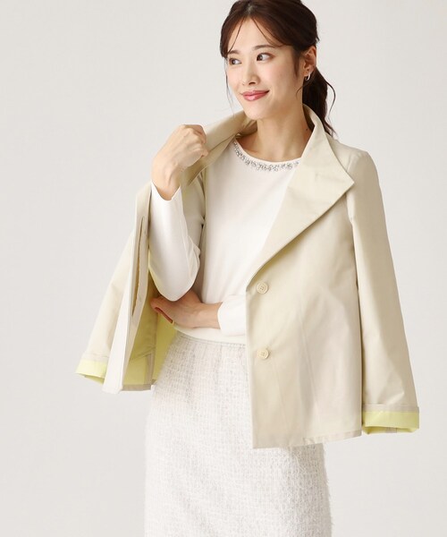 COUP DE CHANCE(クードシャンス)の「【洗える】配色使いショート丈コート(その他アウター・レディース・ベージュ系その他7/ライトグレー系4/ネイビー系4・40/38/36/34)」の6枚目の写真