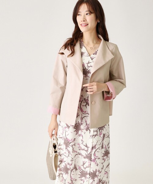 COUP DE CHANCE(クードシャンス)の「【洗える】配色使いショート丈コート(その他アウター・レディース・ベージュ系その他7/ライトグレー系4/ネイビー系4・40/38/36/34)」の9枚目の写真