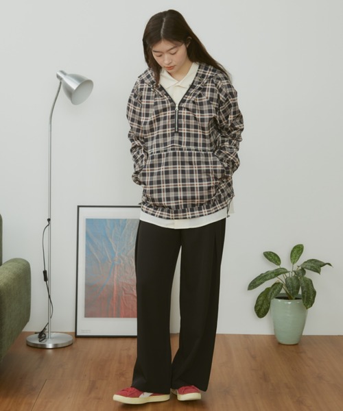MERLOT（メルロー）の「チェックアノラックパーカー/裾ドローコード