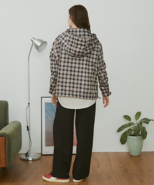 MERLOT（メルロー）の「チェックアノラックパーカー/裾ドローコード