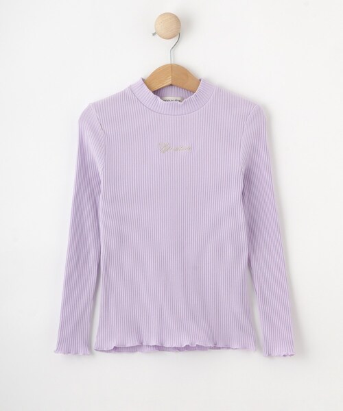 SHOO・LA・RUE（シューラルー）の「【100-150cm】刺繍ロゴ使いリブロンT（Tシャツ/カットソー・キッズ・ライトグレー/パープル/ライトグリーン/ホワイト系3・11/10/12/15 /13/14）」の4枚目の写真