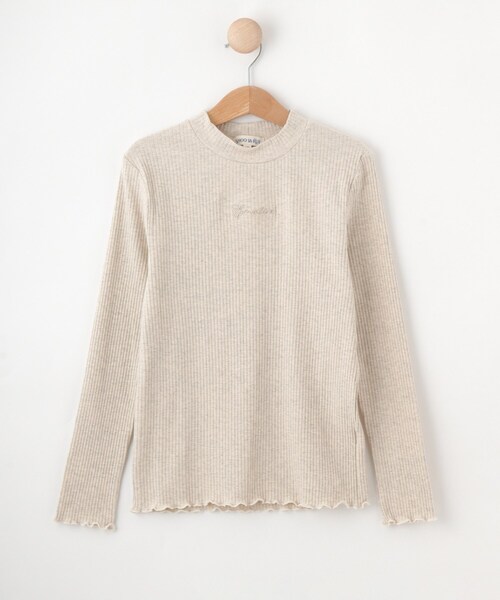 SHOO・LA・RUE（シューラルー）の「【100-150cm】刺繍ロゴ使いリブロンT（Tシャツ/カットソー・キッズ・ライトグレー/パープル/ライトグリーン/ホワイト系3・11/10/12/15 /13/14）」の2枚目の写真