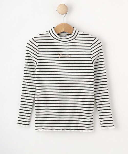 SHOO・LA・RUE（シューラルー）の「【100-150cm】刺繍ロゴ使いリブロンT（Tシャツ/カットソー・キッズ・ライトグレー/パープル/ライトグリーン/ホワイト系3・11/10/12/15 /13/14）」の16枚目の写真