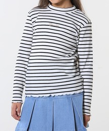 SHOO・LA・RUE | 【100-150cm】刺繍ロゴ使いリブロンT(Tシャツ/カットソー)