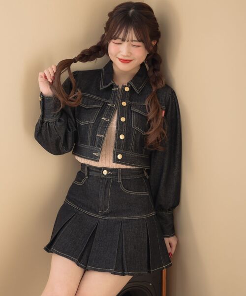 ems excite(エムズエキサイト)の「Gジャン&プリーツSKセット(その他アウター・レディース・ブラック/ブルー/ピンク・FREE)」の6枚目の写真