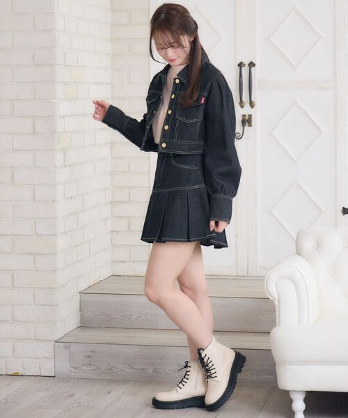 ems excite(エムズエキサイト)の「Gジャン&プリーツSKセット(その他アウター・レディース・ブラック/ブルー/ピンク・FREE)」の9枚目の写真