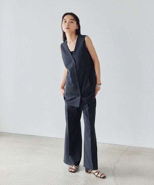 EMMEL REFINES（エメルリファインズ）の「＜EMMEL REFINES＞EM リネンライク センタープレス パンツ（スラックス・レディース・ブラック/ベージュ・XS/S/M）」の22枚目の写真