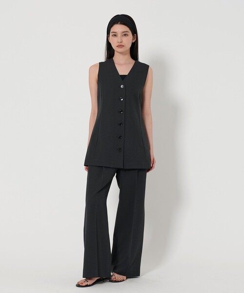 EMMEL REFINES（エメルリファインズ）の「＜EMMEL REFINES＞EM リネンライク センタープレス パンツ（スラックス・レディース・ブラック/ベージュ・XS/S/M）」の6枚目の写真