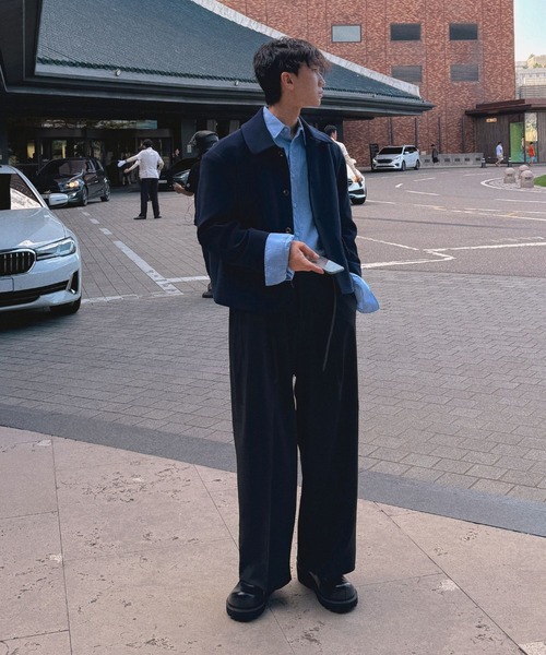 ASCLO（エジュクロ）の「ASCLO／オーバーフィットシャツ（シャツ/ブラウス・メンズ・ブルー/ブラック/ホワイト/ブラウン・FREE）」の14枚目の写真