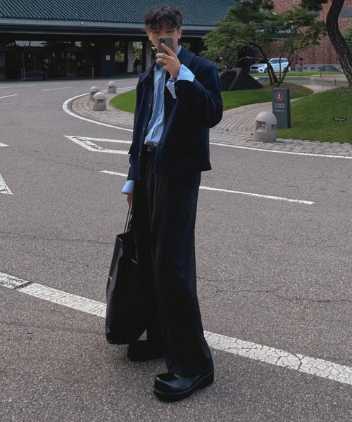 ASCLO（エジュクロ）の「ASCLO／オーバーフィットシャツ（シャツ/ブラウス・メンズ・ブルー/ブラック/ホワイト/ブラウン・FREE）」の15枚目の写真