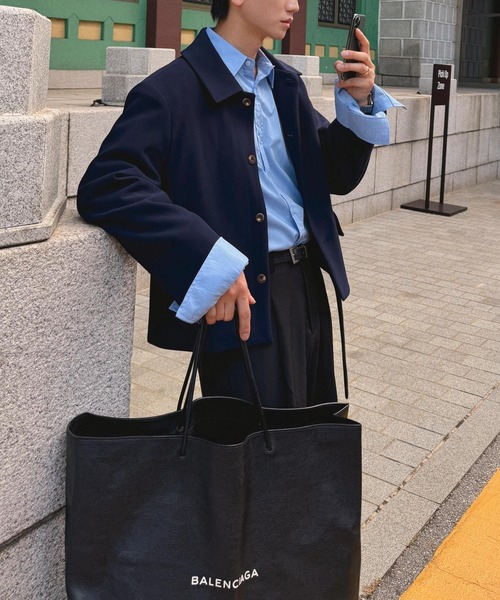 ASCLO（エジュクロ）の「ASCLO／オーバーフィットシャツ（シャツ/ブラウス・メンズ・ブルー/ブラック/ホワイト/ブラウン・FREE）」の18枚目の写真