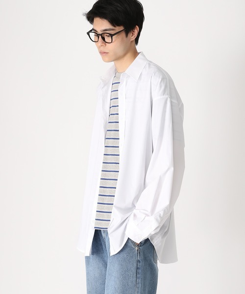 ASCLO（エジュクロ）の「ASCLO／オーバーフィットシャツ（シャツ/ブラウス・メンズ・ブルー/ブラック/ホワイト/ブラウン・FREE）」の9枚目の写真