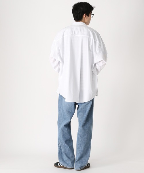 ASCLO（エジュクロ）の「ASCLO／オーバーフィットシャツ（シャツ/ブラウス・メンズ・ブルー/ブラック/ホワイト/ブラウン・FREE）」の7枚目の写真