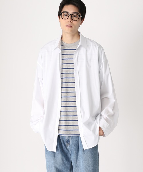 ASCLO（エジュクロ）の「ASCLO／オーバーフィットシャツ（シャツ/ブラウス・メンズ・ブルー/ブラック/ホワイト/ブラウン・FREE）」の8枚目の写真