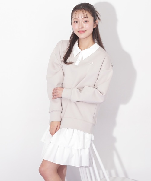 JILL by JILL STUART(ジルバイジルスチュアート)の「◇ポロ衿スウェットフリルミニセットアップ(ワンピース・レディース・グレー/ベージュ・FREE)」の18枚目の写真