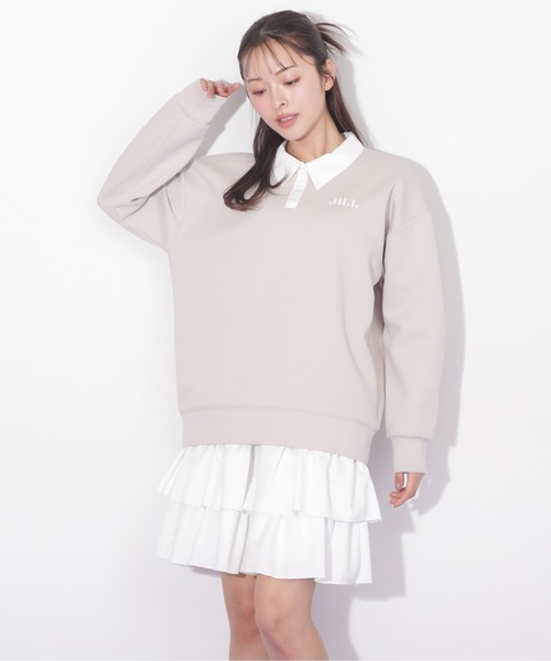 JILL by JILL STUART(ジルバイジルスチュアート)の「◇ポロ衿スウェットフリルミニセットアップ(ワンピース・レディース・グレー/ベージュ・FREE)」の21枚目の写真