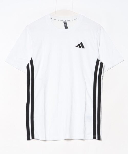 adidas(アディダス)の「アディダス adidas トレイン エッセンシャルズ トレーニング Feelready スリーストライプス 半袖Tシャツ(Tシャツ/カットソー・メンズ・ホワイト/ブラック/ダークブルー・S/M/L/LL/3L)」の1枚目の写真