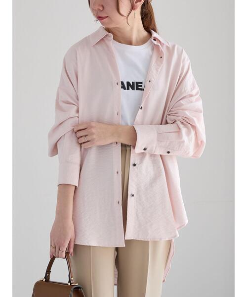 chiiiibagドルマンスリーブシャツ　PINK MidiUmi tシャツ ギャザードルマンスリーブプルオーバー