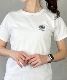 天竺フラワー刺繍コンパクトTシャツ