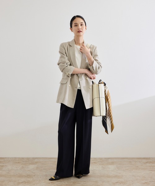 ROPE 尾州リネンダブルブレストジャケット セール】尾州リネンダブルブレストジャケット（テーラードジャケット