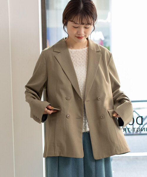 POU DOU DOU（プードゥドゥ）の「ダブルボタンテーラードジャケット（テーラードジャケット・レディース・ダークグレー/モカ/ブラック・M）」の5枚目の写真